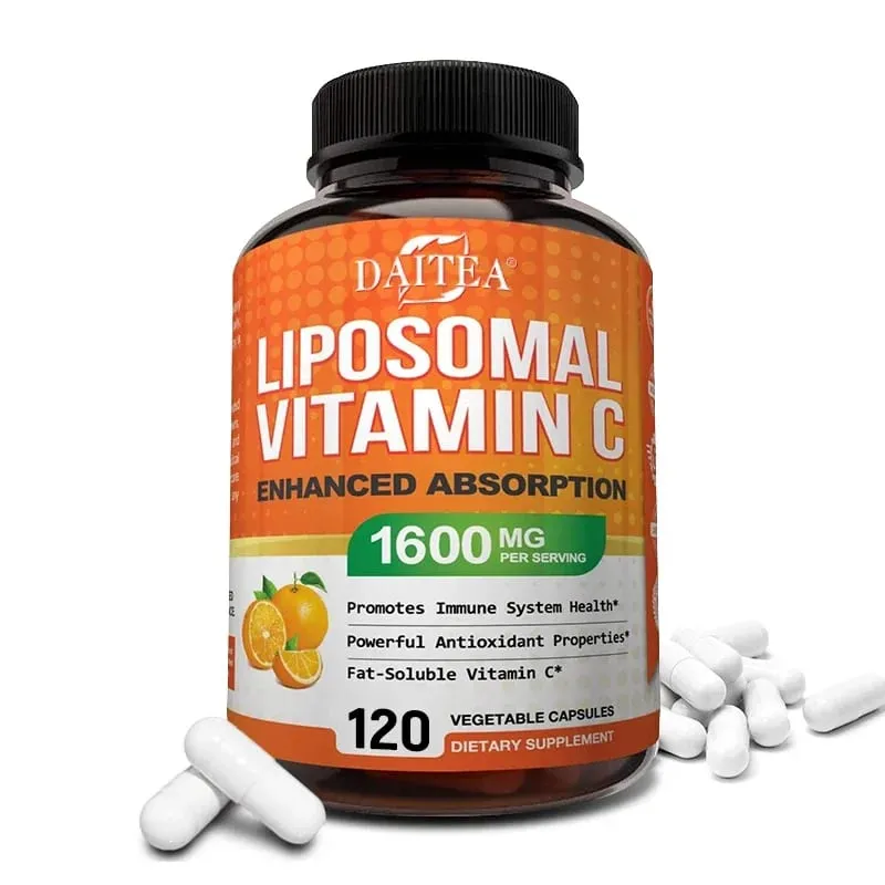 Liposomal Vitamin C 1600 Mg - Highly Absorbable Fat Soluble Vitamin C Antioxidant Supplement Immune System & Collagen Booster