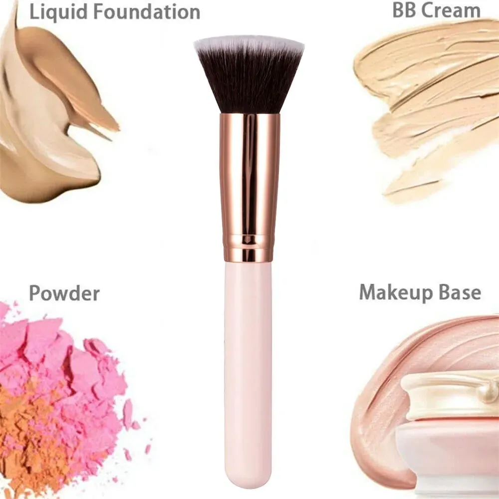 Pinceaux de maquillage de marque privée gratuite fond de teint poudre libre correcteur pinceau de mélange rose outil de maquillage de beauté en gros en vrac 10 pièces — image 2