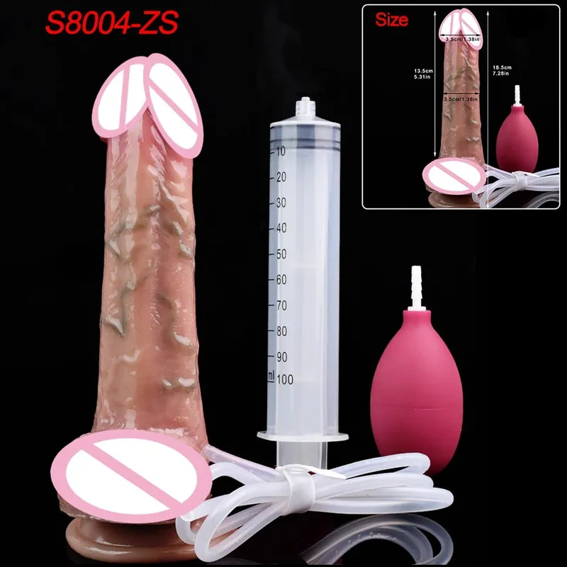 Deep Veins Ultra Squirting Dildo Silicone Skin Touch Long Ejaculating Butt Plug For Men Women G-Spot Stimulate 18+ Sex Toys