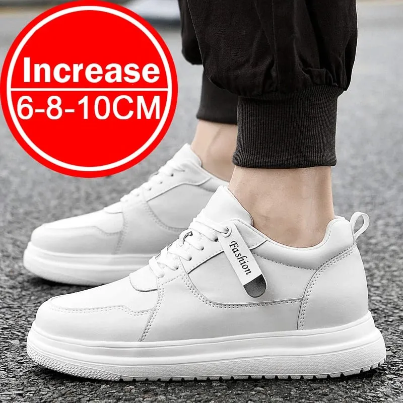 Plus Size37-46 Lift Sneakers Man Elevator Shoes Height Increase Insole 8cm White Black Taller Shoes Men Leisure Fashion sneakers