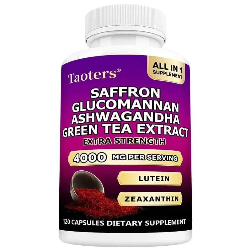 Saffron Supplements with Ashwagandha - Mood Balance Stress Relief & Mental Clarity – Cortisol Support for Women & Men