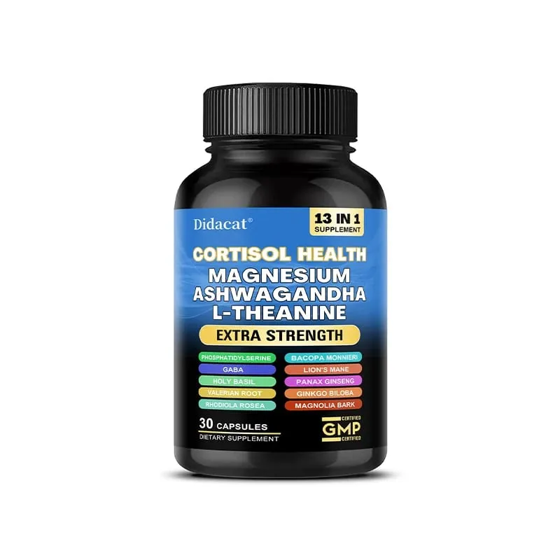 Corti-Soothe Cortisol Capsules Magnesium Ashwagandha Lower Stress Stabilize Mood Support Adrenal Health & Restful Sleep