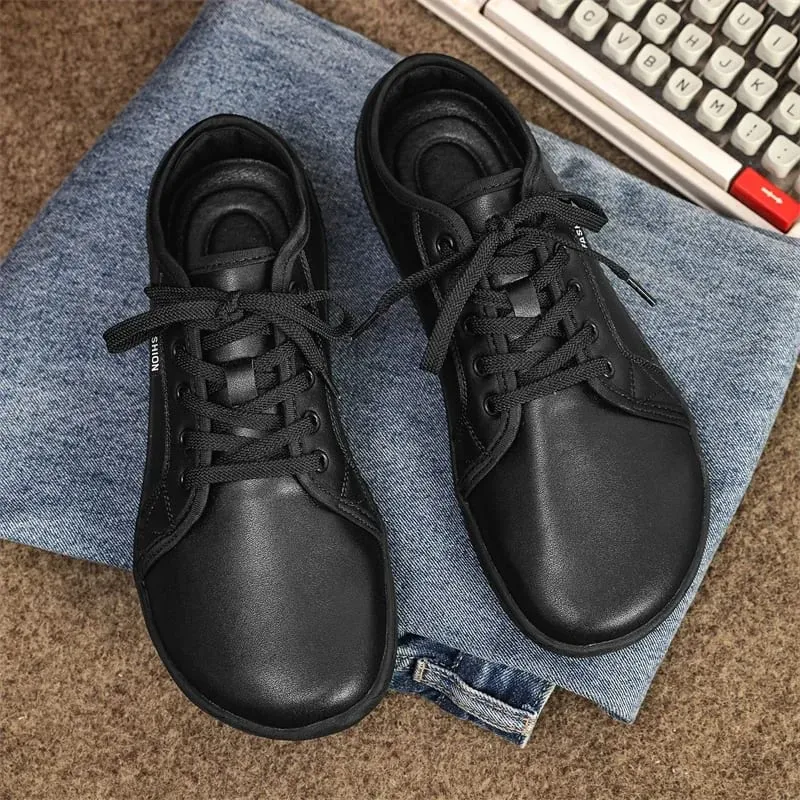 2025 New Minimalist Shoes for Men Women Wide Toe Barefoot Zero Drop Shoes Casual Artificial Leather Lightweight Walking Sneakers