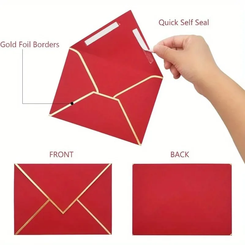 100 Pcs Western Style Envelopes Invitation Envelopes for Birthday Greeting Cards Postcards Letter Paper Party Invite Stationery Supplies