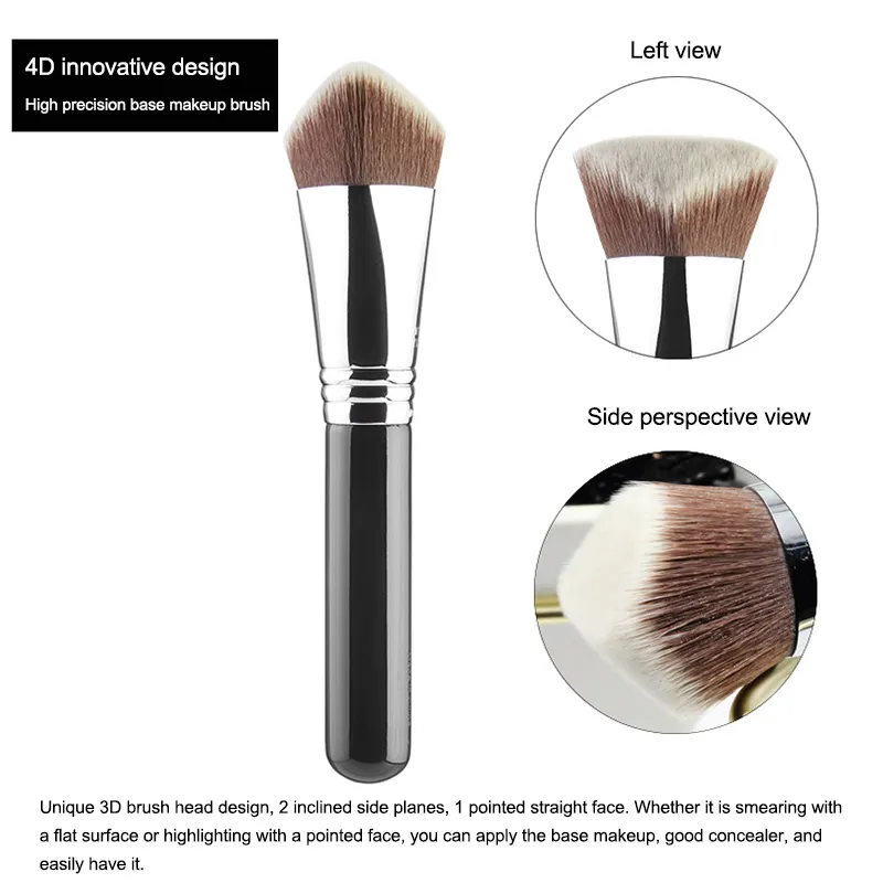 Makeup Kabuki Foundation Brush Luxury Single Pro Large Slant Triangle Square Tapered Vegan Cosmetic Brushes