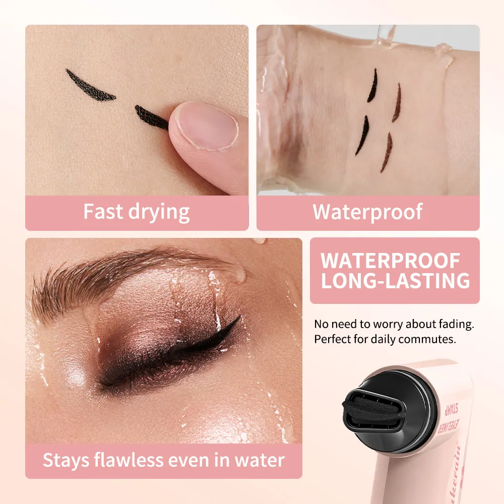 Eyeliner Lakerain Stamp Heart Pattern Precyzyjna kredka Długotrwały kolor Przenośna kredka do oczu Niezbędna dla początkujących w makijażu — image 5