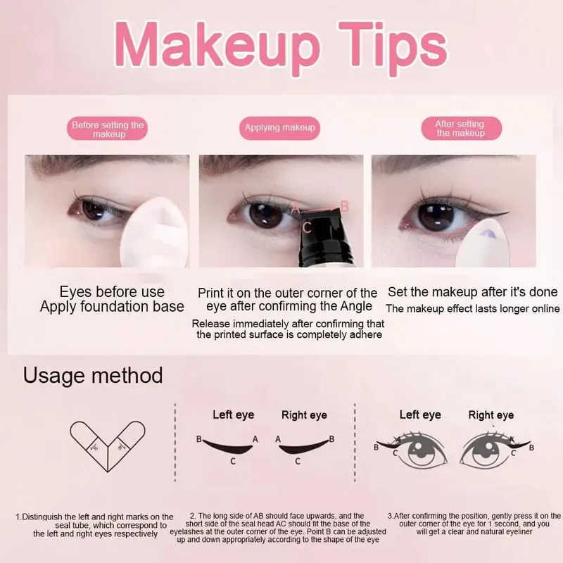 Tampon Eyeliner rotatif intégré noir marron, pochoir à ailes à double pointe, étanche, anti-taches, stylo liquide longue durée, DIY — image 5