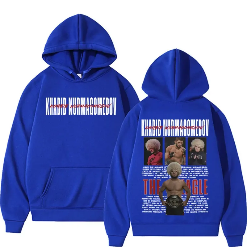 Khabib Nurmagomedov THE EAGLE Merch Sweatshirt Vêtements pour hommes Harajuku Classique Sweats à capuche surdimensionnés Polaire Sweat à capuche confortable de haute qualité — image 9