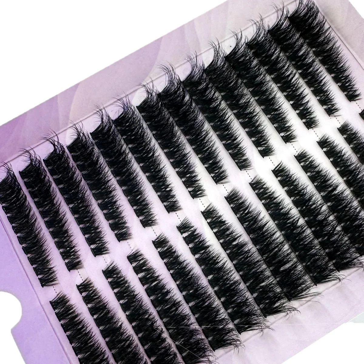 14 Rows Large Capacity Individual Lash Clusters DIY 50D/80D/100D Handmade Fluffy Volume False Eyelashes Cat Eye Lash Extension