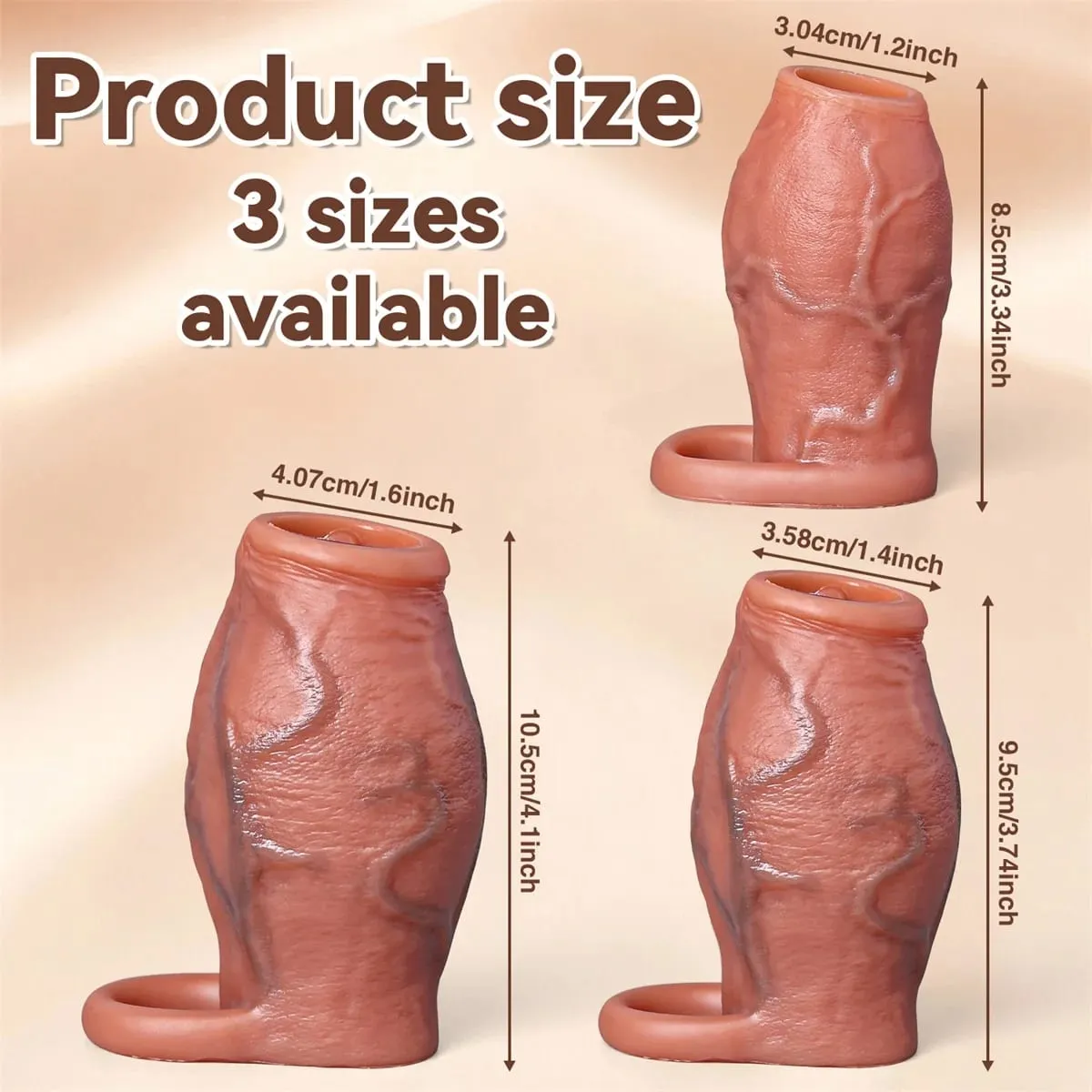 Skin Feeling Realistic Dildo Dick Pump Sleeve Enlargement Penis Covers Extender Men's Condoms Cock Ring Adult Sex Toy For Male