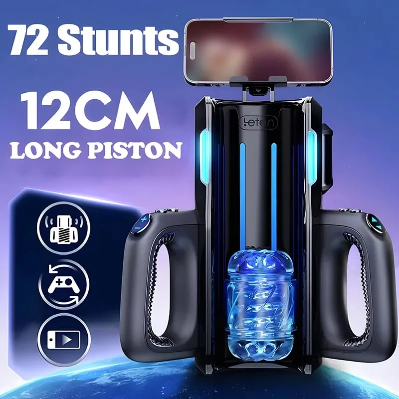 Dual Handles Leten King Sex Machine Electric Thrusting Masturbator Orgasm Adult Toys 2 Soft Sleeve Voice Penis Stimulator