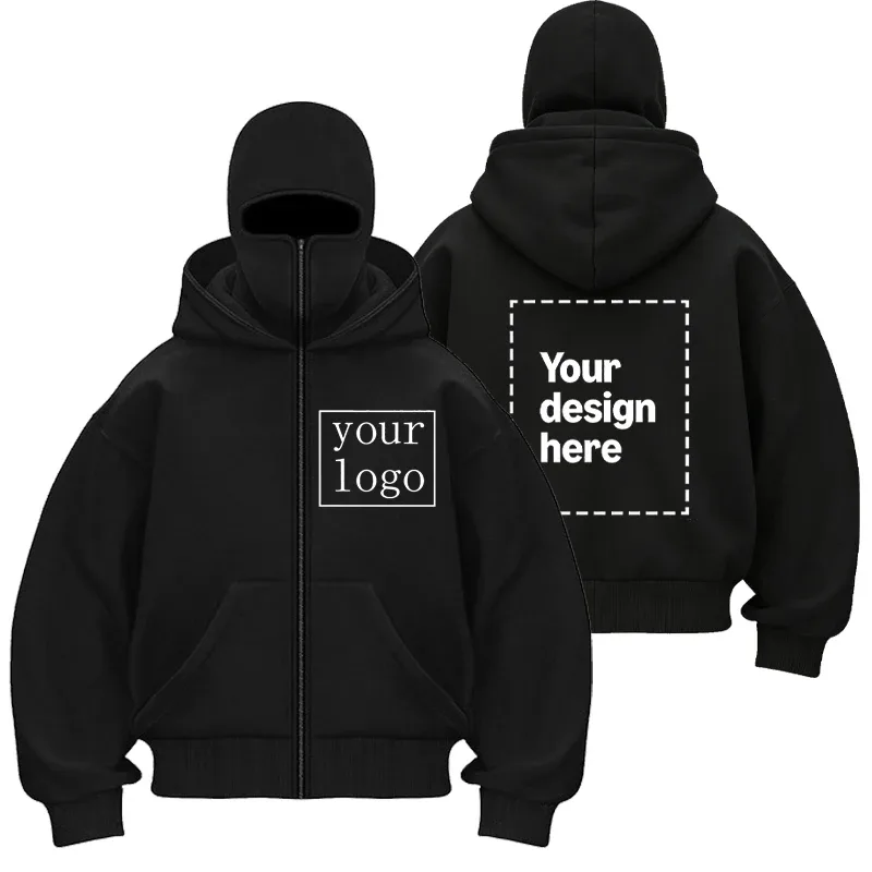 Men's Double-Capped Hooded Jacket For Car And Motorcycle Riding, Warm And Plush, Fashionable And Loose, With Zipper Hood