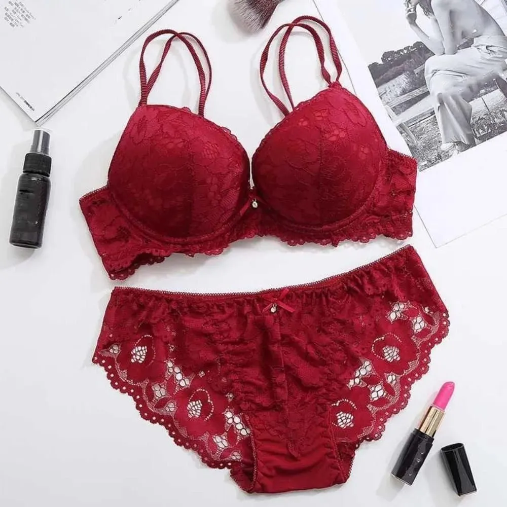 Comfortable Mesh Lace Flower Bra Low Waist Bowknot Bra Panties Set Lingerie Intimates Seamless Underwear Set Girl — image 2
