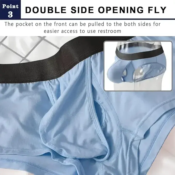 Mens Bamboo Fibers Athletic Quick Dry Breathable Separate Pouch Underwear Fly Front Dual Pouch Trunks Bulge Enhancing Comfortabl