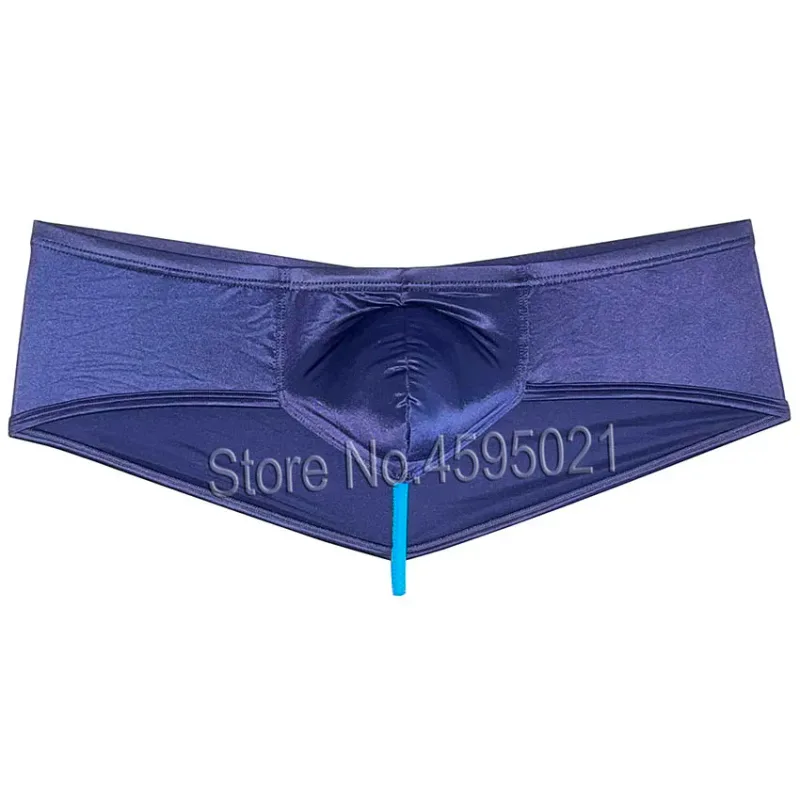 Men's Ice Silky Underwear Thong Cheeky Briefs Glossy Wet Look Bikini Briefs Solid Shiny Low Rise Beach Bikini Briefs Underpant — image 14