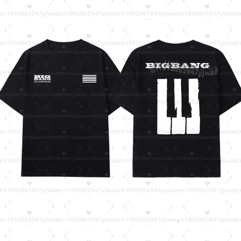 Bigbang 20-årsjubileumskonsert T-shirt G-Dragon fans Kortärmad unisex kvinnor Andas svettabsorberande t-shirt herrhuvtröjor