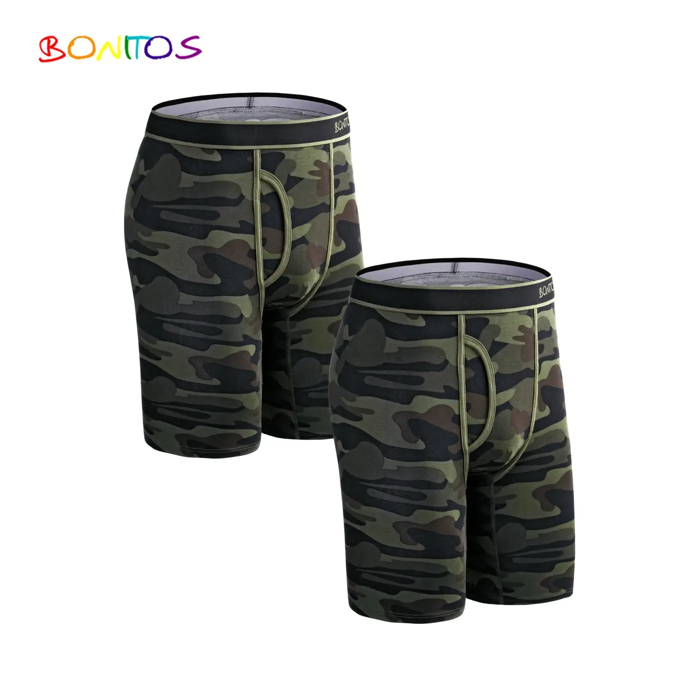 2pcs Pack Long Leg Boxer Shorts Hommes Culottes Kit Homme Slip Boxershorts Slip Sous-Vêtements pour Homme Coton Mâle Sexy Set Box Gym