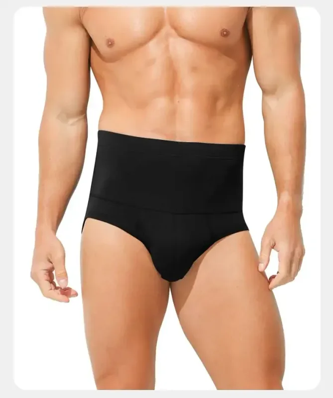Men's High-Waist Cotton Underwear, Slim-Fitting Waist-Protecting, Plus-Size Warm Triangle Sports Briefs
