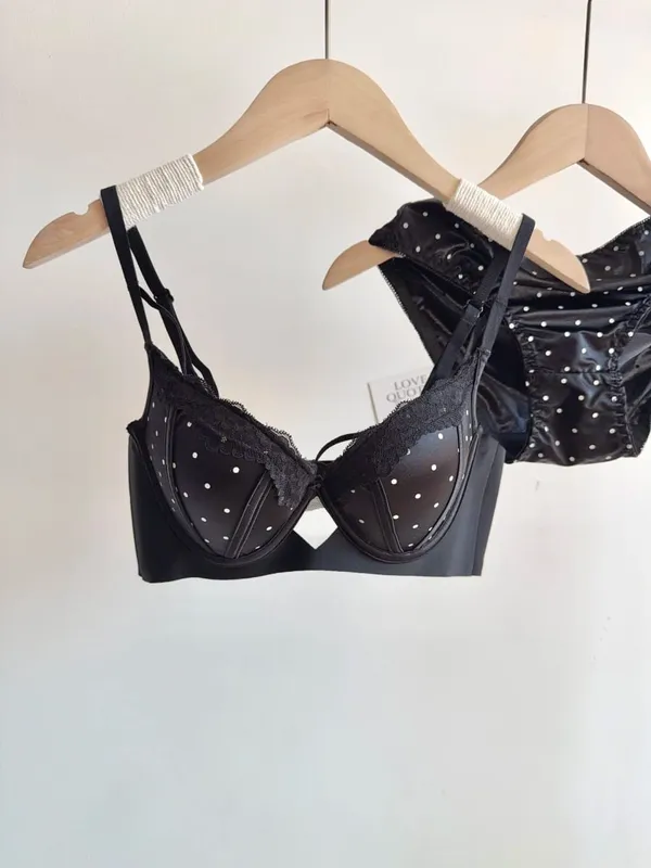 French Lace Push Up Bra Set Polka Dot Small Cup Shaping Sweet Sexy Erotic Lingerie Comfort Underwire Women Intimate Apparel S-xl — image 8