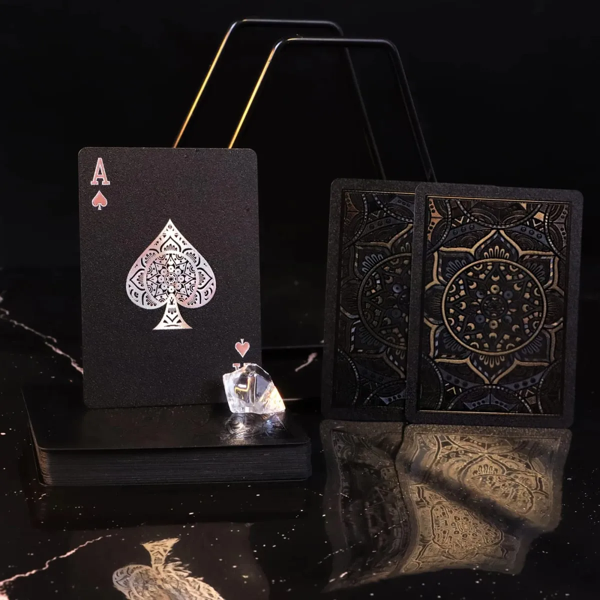 Black Gold Playing Card Game; Plastic Waterproof Poker Suit; Magic Package Board Game Gift Collection