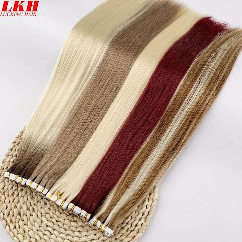Double Drawn European Wholesale Tape in Extensions Invisible Cuticle Aligned Remy Tape in Hair Extensions 100% Human Hair — image 6