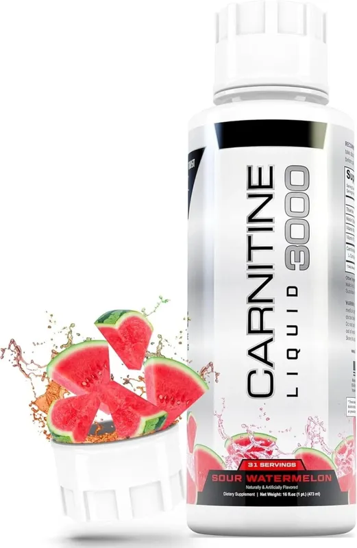 L-Carnitine Liquid 3000mg Sour Gummy Worm Flavor 31 Servings Fitness Supplement Amino Acid Drink Energy & Metabolism Support