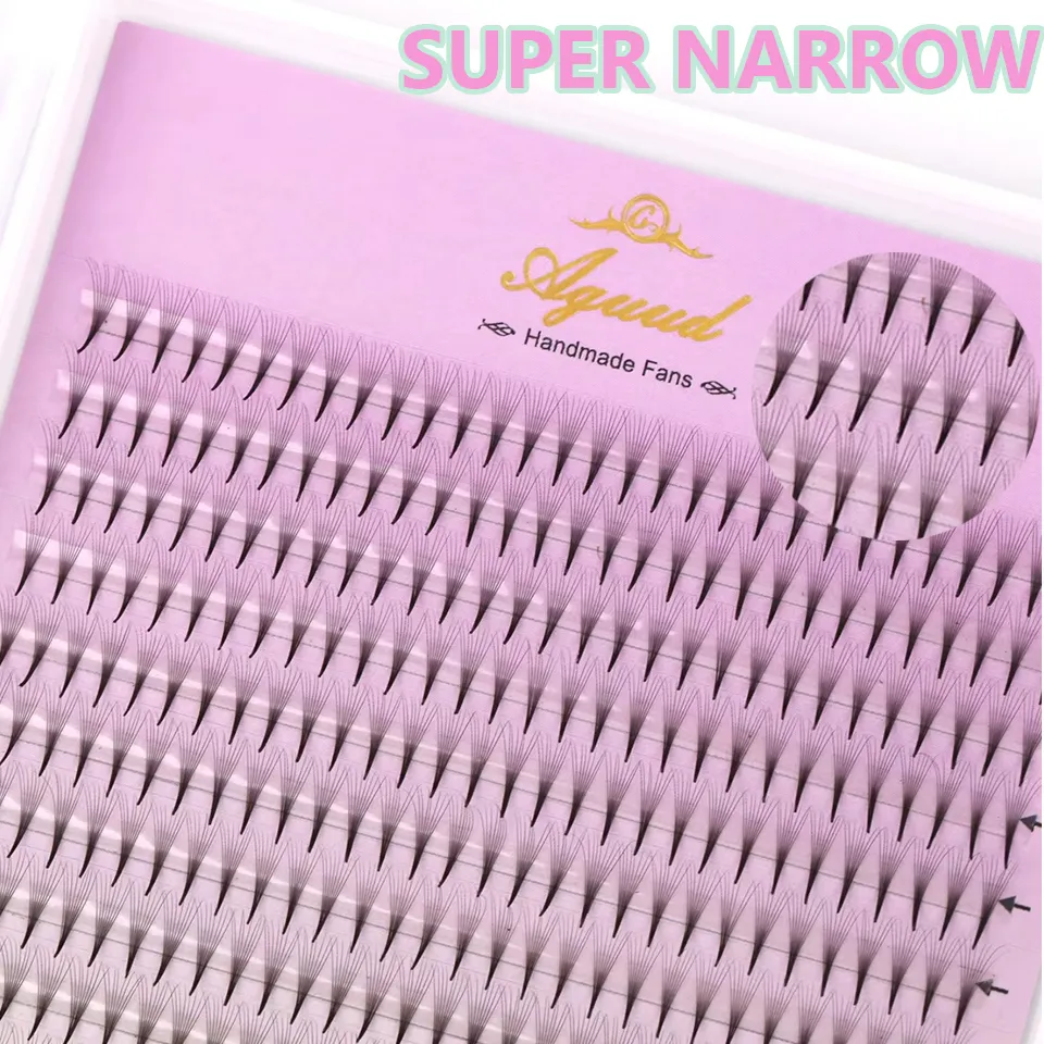 New Style Super Narrow Thin Pointy Base Premade Lash Fans 4D 5D 6D 7D 8D XL Tray PBT Russian Volume Lashes Extension Fans