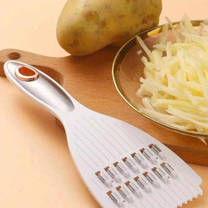 Multi-Functional Vegetable Slicer & Sharpener - Manual Food Cutter for Potatoes Carrots Fruits - Durable Plastic Kitchen Gadget