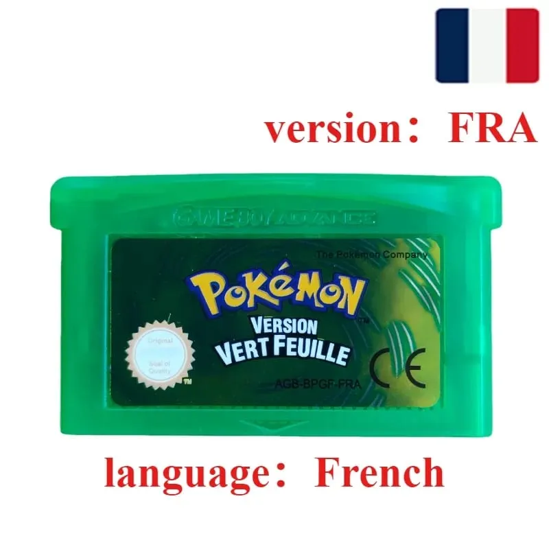 FRA Version French Pokemon Series 32 Bit Video Game Cartridge Emerald FireRed Leafgreen Ruby Sapphire GBA Game Card Toy Gift