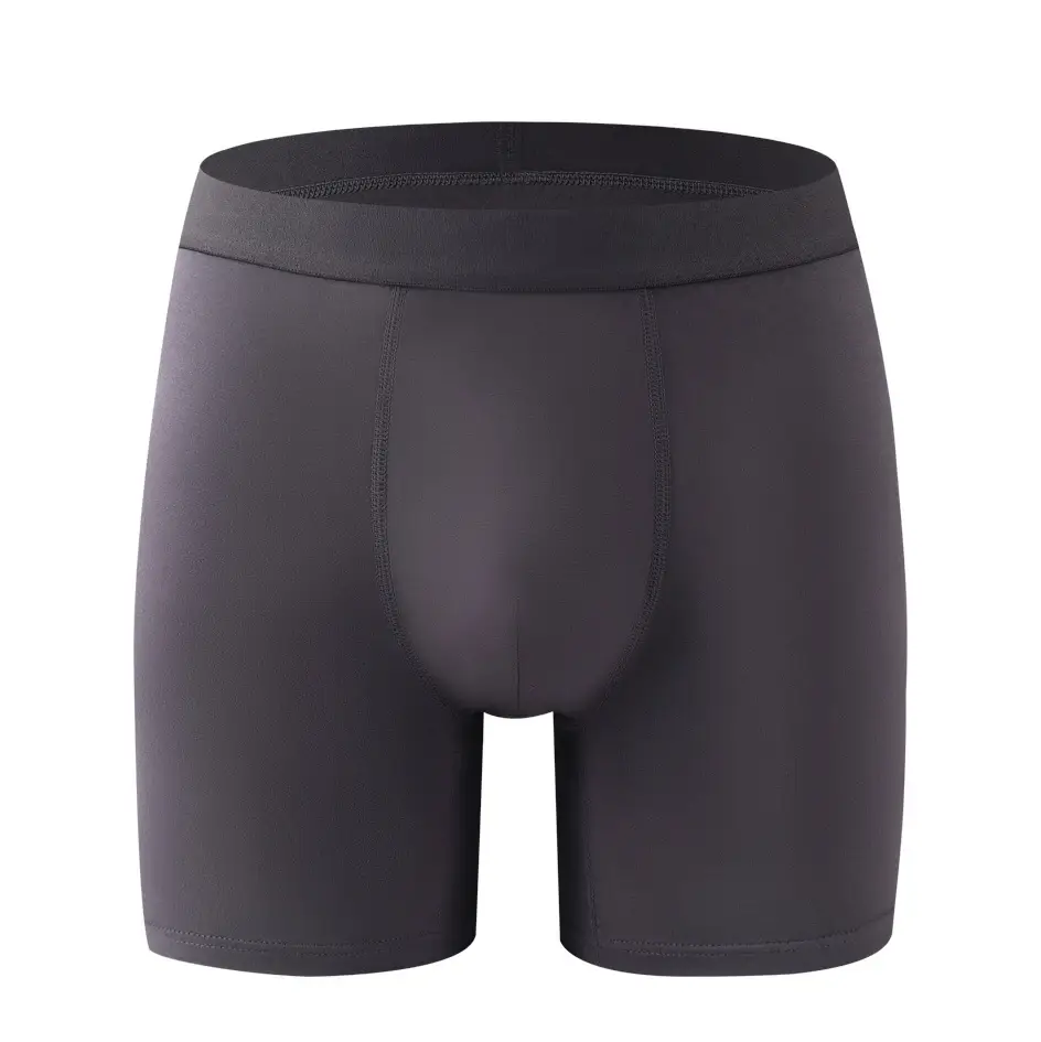 Men's Bamboo Fiber Boxer Briefs - Single Piece Soft Solid Color Underwear with Seamless Waistband & Contoured Pouch
