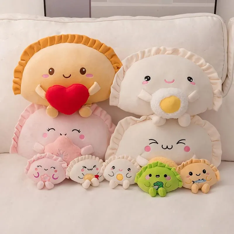 Porte-clés d'oreiller en peluche de boulettes mignonnes 13/35cm, boulettes alimentaires colorées multi-saveurs, jouet doux Kawaii, boulettes frites avec cœur rouge