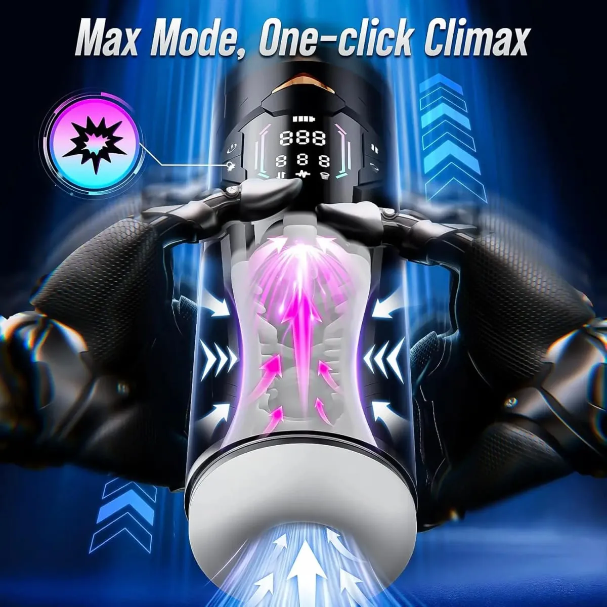 Automatic Male Masturbator Hands-Free 7 Telescopes & Sucking & Vibration Pocket Pussy Sex Toy for Men Adults Piston Mastubator