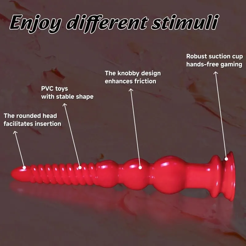 Soft PVC Gourd-Shaped Anal Beads Textured Anal Plug Suction Cup Anal Plug Prostate Massager Adult Sex Toys for Couples Unisex
