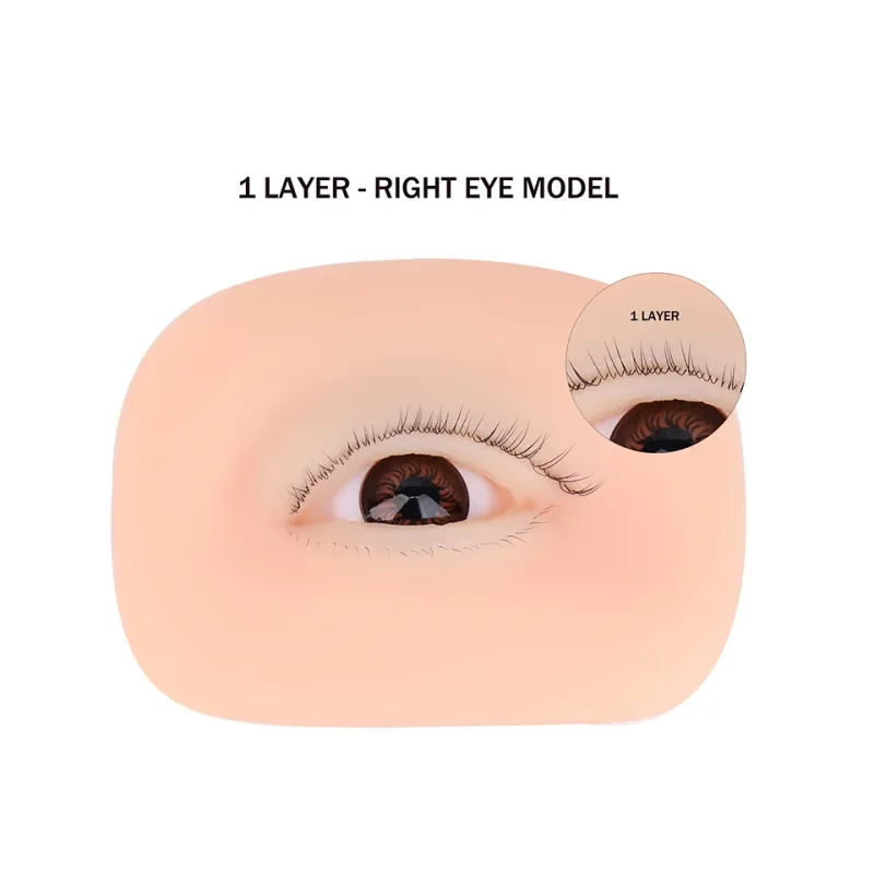 3 Layers Lashes Reusable Mannequin Eyes Eyelash Extension Eyes Model Doll Face Head Training Simulated Silicone Eye Makeup Tools