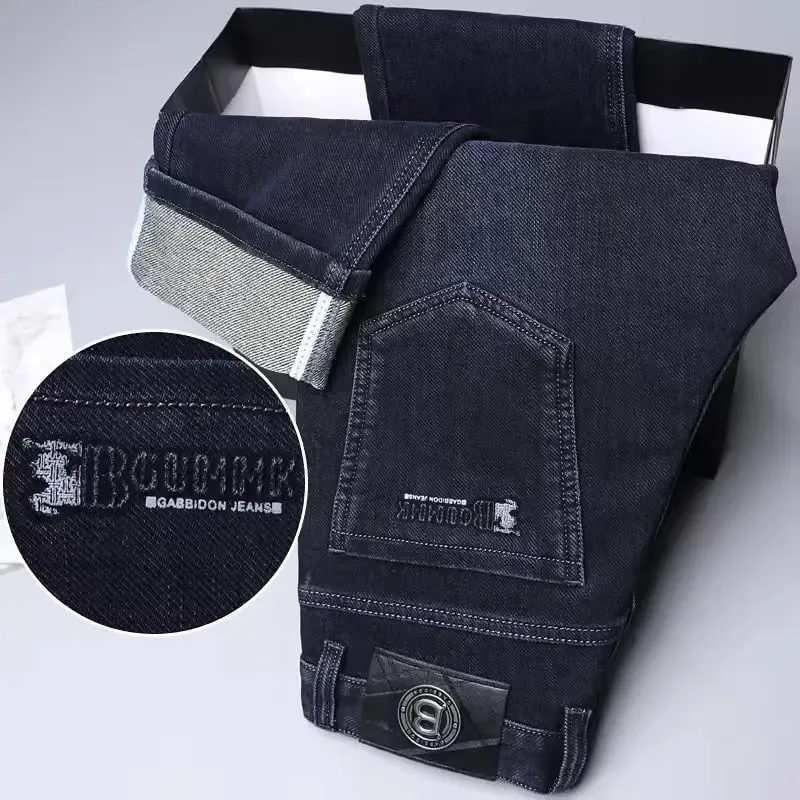 Brand Men's Straight-leg Jeans High-quality Light Luxury Embroidered Casual Versatile Fashion Slimming Smooth Silhouette Style — image 4