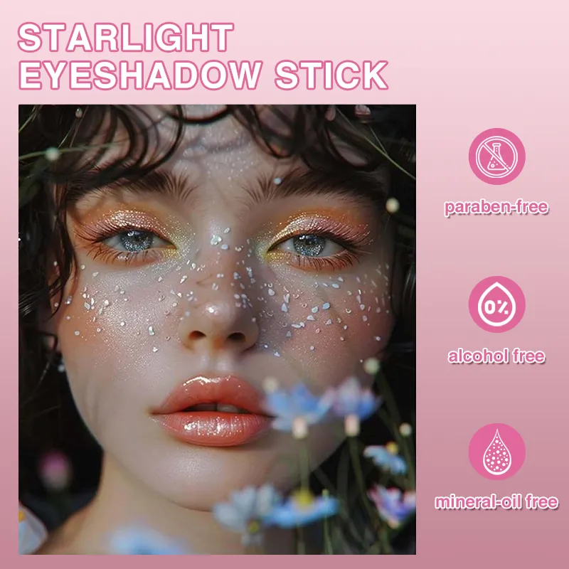 Shimmer Eyeshadow Stick Quick-Dry Film Locking Light Non-Fading Sparkle Eye Shadow Face Body Lip Highlighter