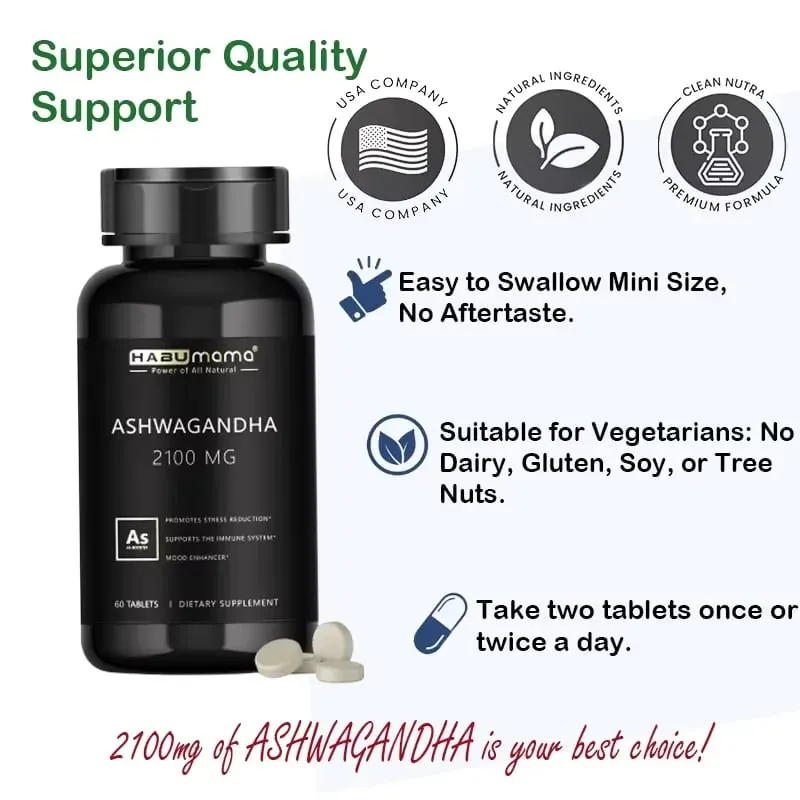 Original Ashwagandha Energy Supplement Non-GMo understøtter reproduktiv sundhed Natural Energizer