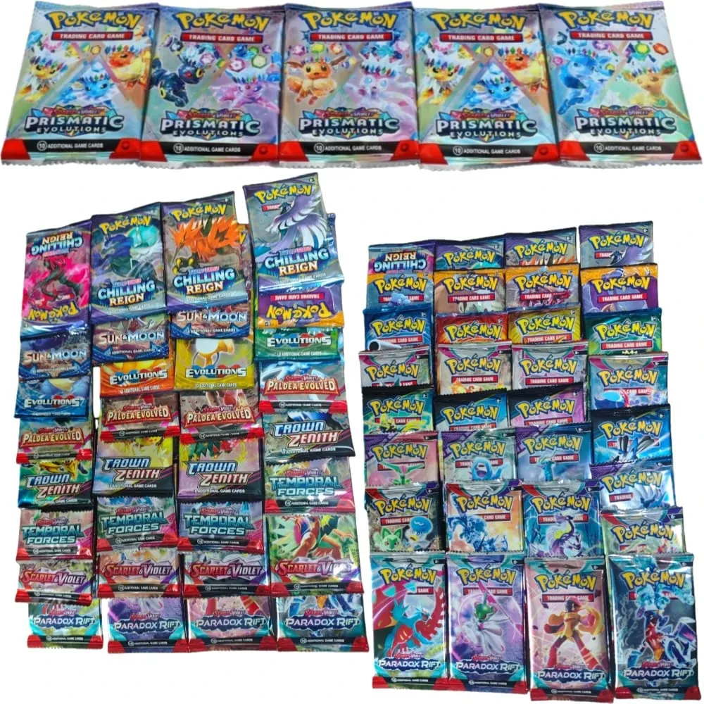 10 Pokémon Card Packs Bright Stars 151 Prismatic Evolutions PALDEAN FATES English Reinforcement Battle Transaction Card Gift