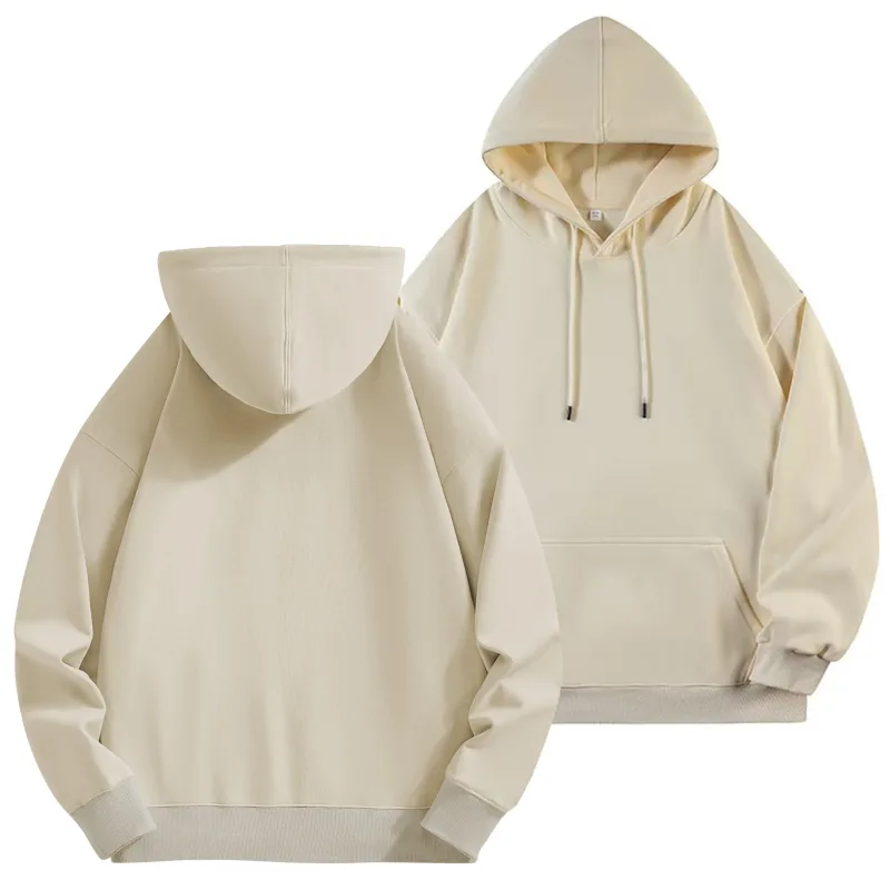 DIY Custom Logo Black Hooded Sweatshirt Pure Cotton Long-Sleeved Pullover Casual Top for Men And Women Autumn Winter Fashion