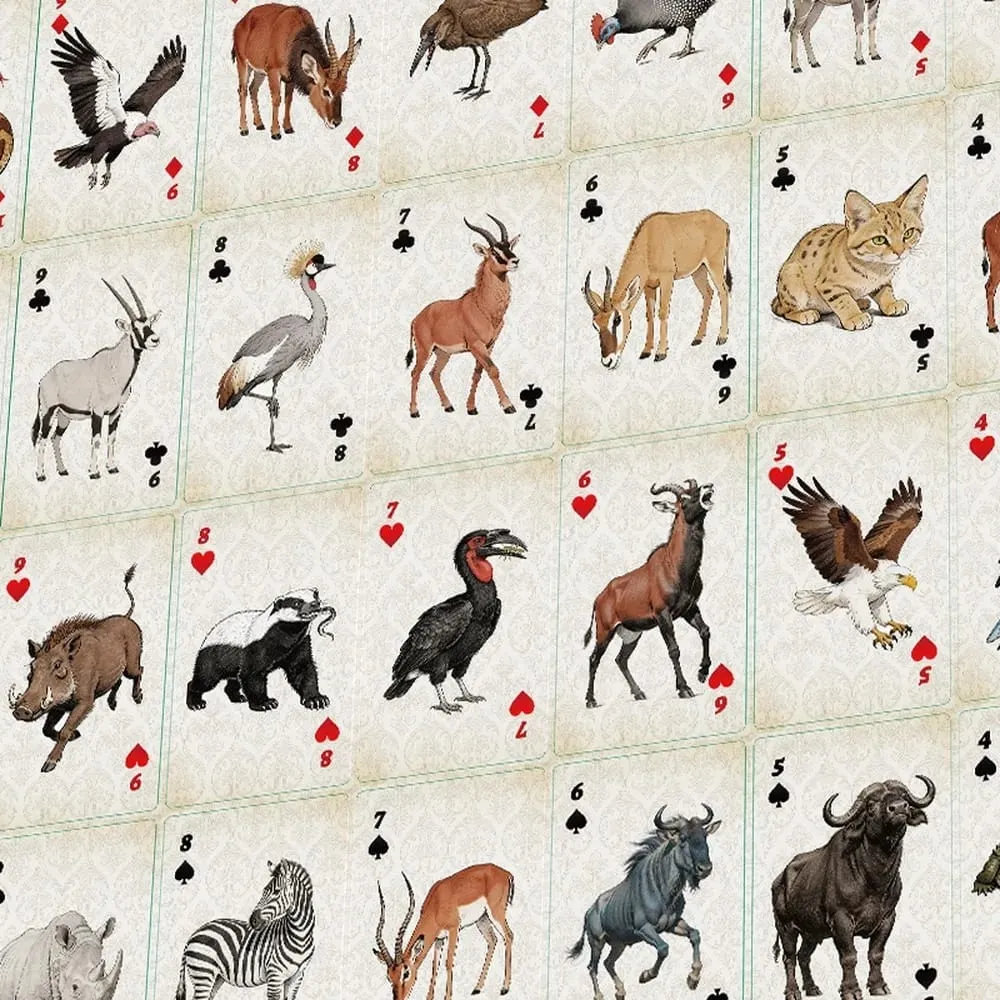 Cartes à jouer en forme d'animaux de la savane, jeu de cartes de poker en papier de qualité supérieure, mélange lisse, pour jeux de société de fête et performances magiques