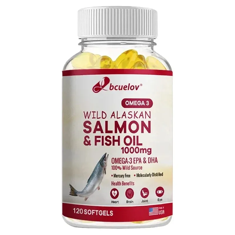 Super Omega-3 EPA/DHA Fish Oil Capsules - Heart Brain & Joint Health Support - Gluten Free Non-GMO