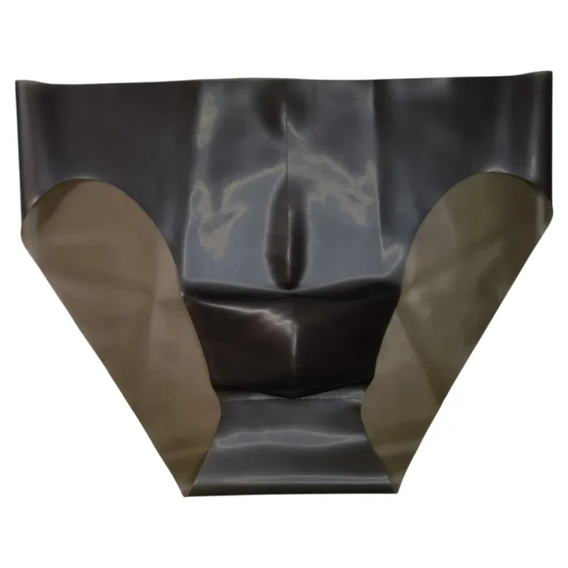Latex Underwear Transparent Briefs Men's Rubber Convex Pouch Underpants Shiny Male Erotic Lingerie Triangle Panties Slip Homme