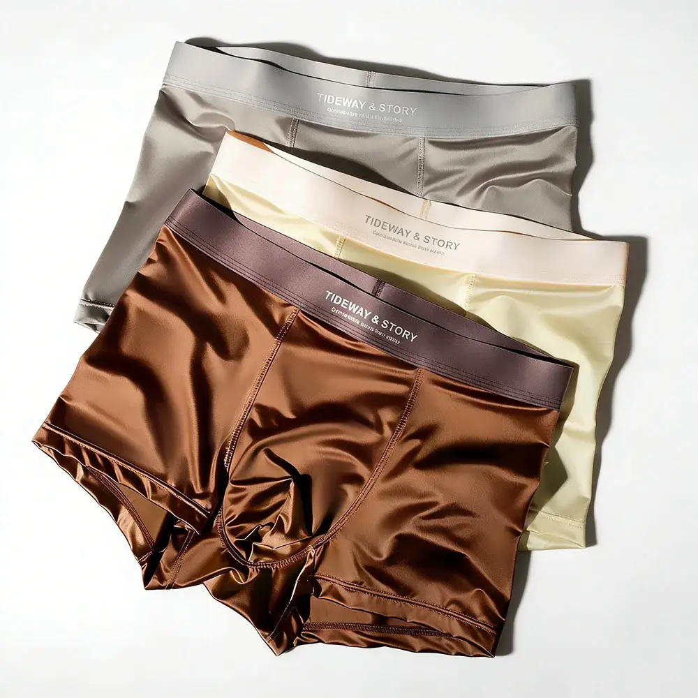 2026 New Mens Boxer Briefs Ice Silk Underwear for Men Breathable Moisture Wicking Mid Waist Solid Boxer Shorts 8pcs Wholesale