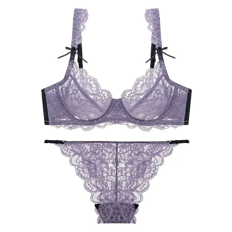 French Thin Bra for Women Ultra Thin Cup Minimize Big Breast Lift Anti Sag Underwire Free Brassiere Spring Summer Daily Bra Suit