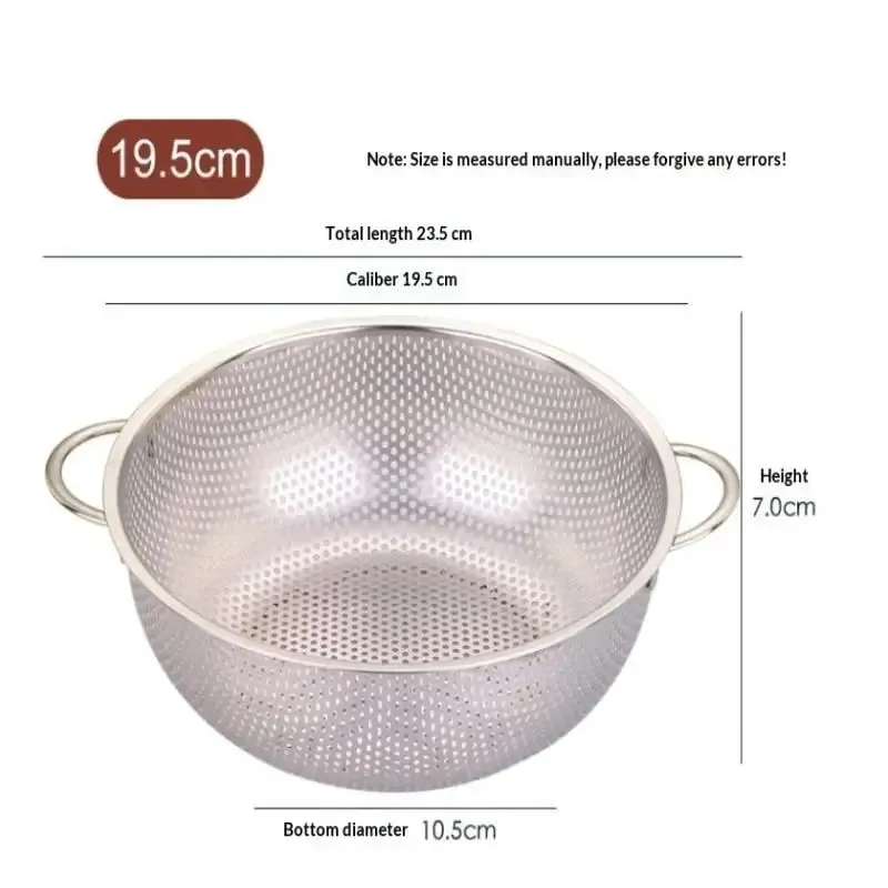 ♥Stainless Steel Kitchen Hole Dense Mesh Sifter Colander Strainer Sieve Baskets for Washing Fruits/Vegetables/Rice — image 11