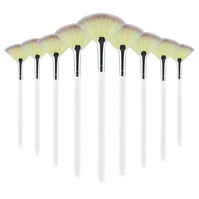1pc Soft Facial Fan Brush Blush Fan Mask Brushes Slim Soft Face Mask Brush Applicator For Peel Glycolic Masks Makeup