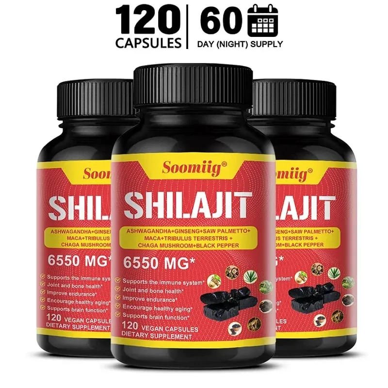 Pure Himalayan Shilajit Capsules - Supports Healthy Aging Bones and Joints Improves Energy Endurance and Muscle Recovery