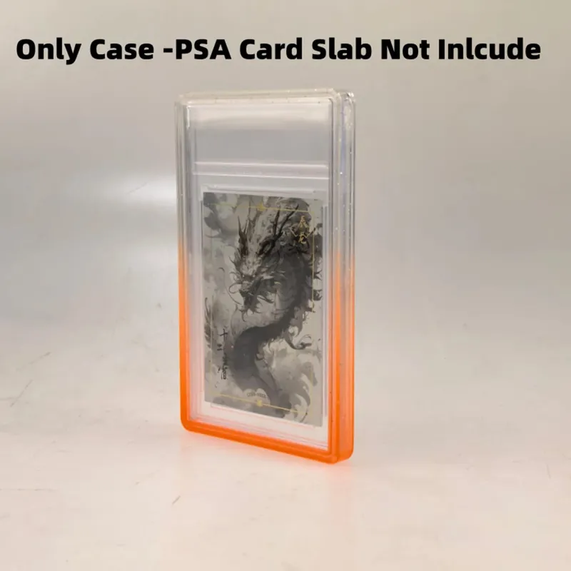 Glitter TPU Slab Bumper Guard Case Holder Protective Skin Display Sleeves with Clear Back for PSA 35PT Graded Trading Card