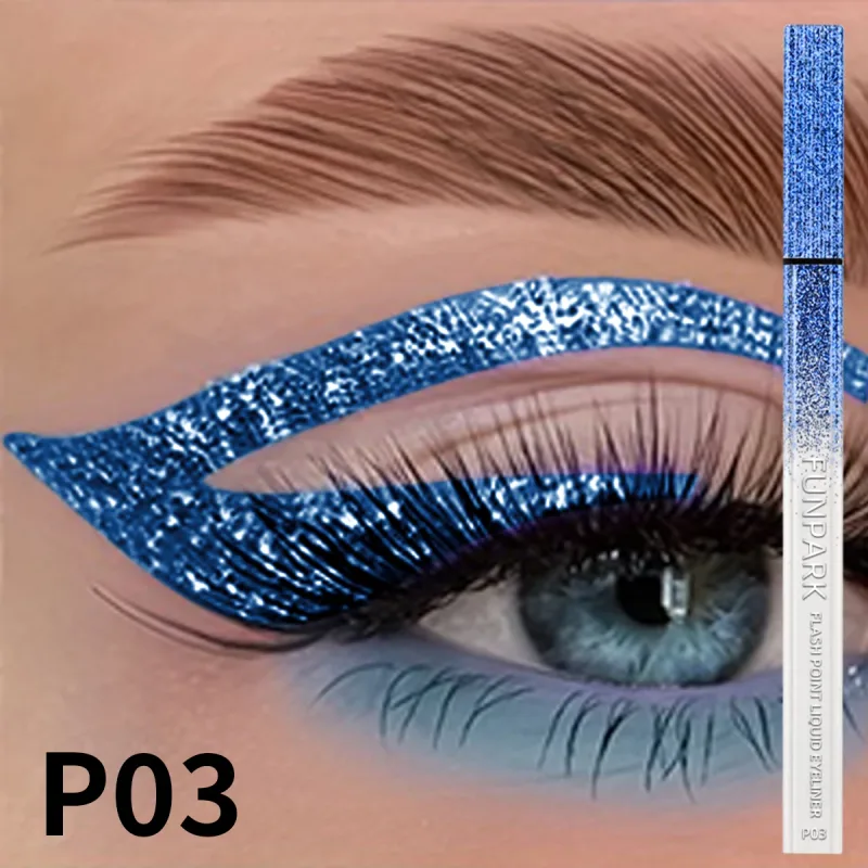 Crayon Eyeliner liquide à paillettes, imperméable, violet, rose, bleu, stylo pour les yeux, longue durée, séchage rapide, maquillage pour les yeux, 1 pièce — image 7