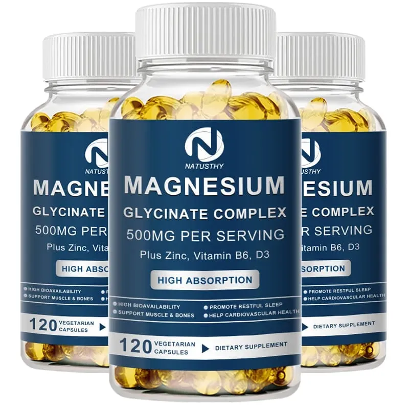 Magnesium Glycinate Capsules with Zinc for Sleep Quality Muscle Recovery Heart Brain Health — image 8
